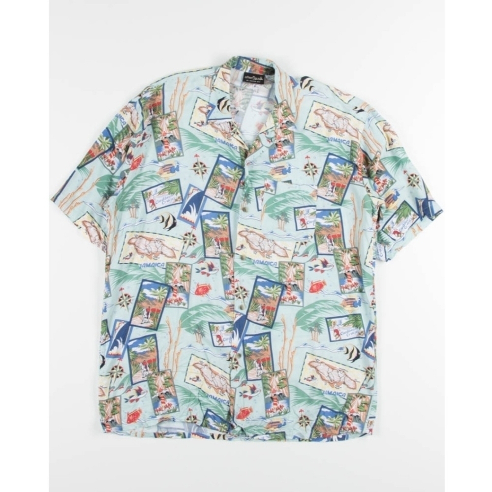 Men's Hawaiian Shirt After Dark Jamaica Fish Size XL T